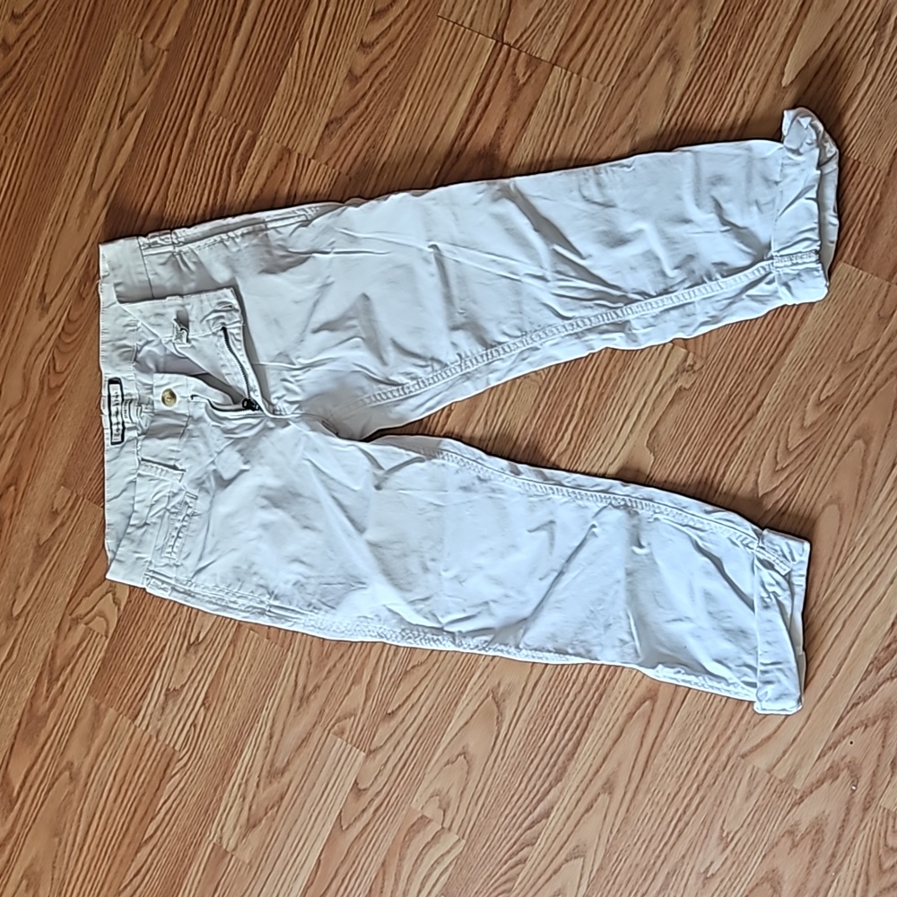 Abercrombie and Fitch, Cuffed white pants, Size 4, Stretch